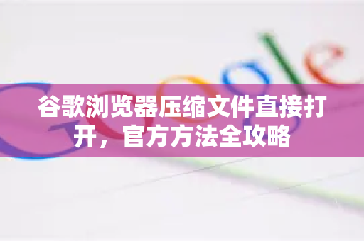 谷歌浏览器压缩文件直接打开，官方方法全攻略