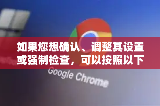 如果您想确认、调整其设置或强制检查，可以按照以下步骤操作-第1张图片-谷歌浏览器 (Google Chrome)官方下载_免费安全浏览器
